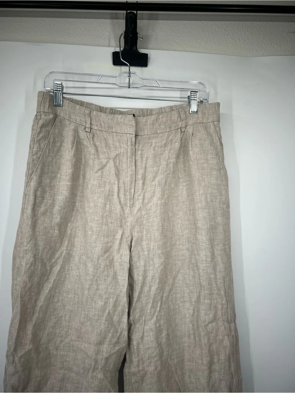 Quince 100% European Linen Pleated Trousers in Flax
